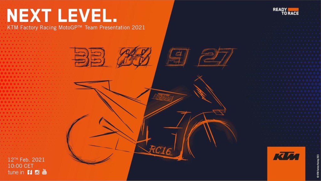 KTM　2021年のチーム体制発表（オンラインチームローンチ）を2月12日に開催