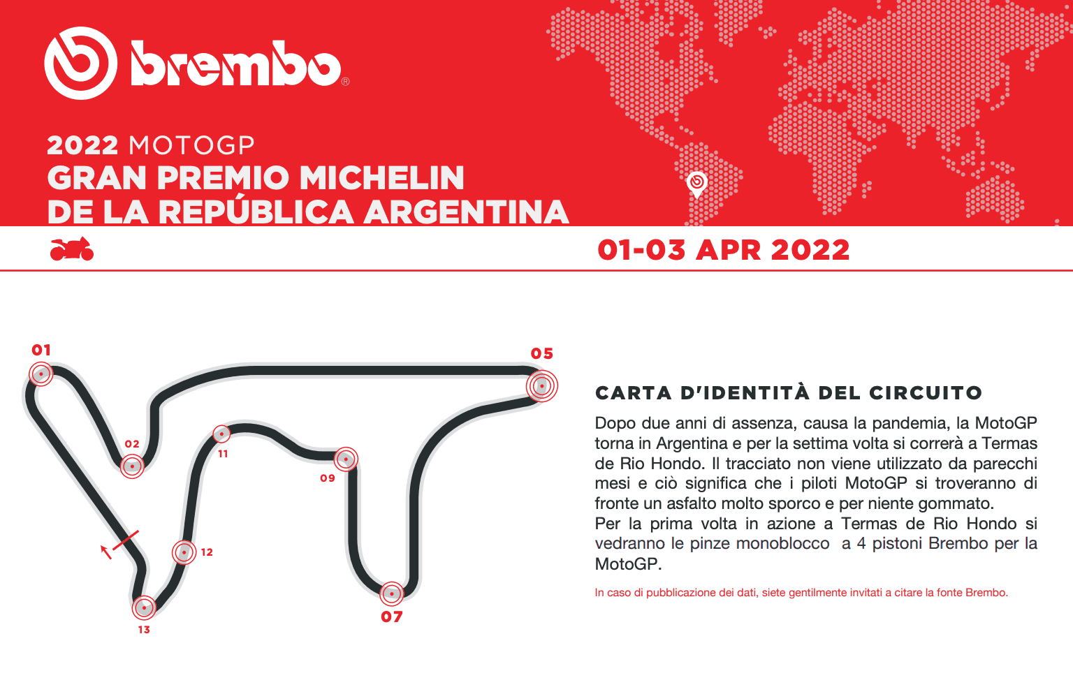 brembo（ブレンボ）によるMotoGP2022アルゼンチンGPプレビュー